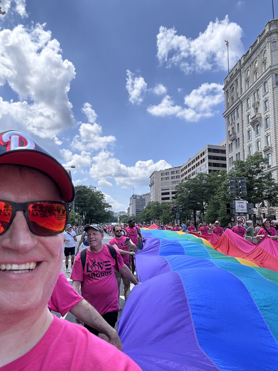 World Pride 2025 parade!

We got to carry a 1000ft Pride flag, stitched together by its orgiinal creator, Gilbert Baker, and walk the 2 mile route through the center of DC. The weather was amazing (if hot!)

Happy Pride all!
<a href="/GMCWashington/">GMCWashington</a> 
<a href="/WorldPrideDC/">WorldPride DC 2025</a>