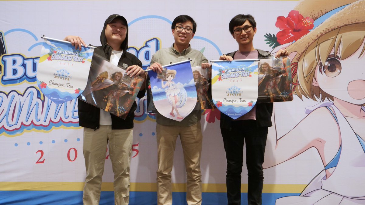 BushiroadEvents's tweet image. 🌺 BSF 2025 🌺

Congratulations to the top teams of Shadowverse: Evolve at Richmond, BC (CAN)! 🎉

🏅 NVIMax88CardArthouse Collectibles
🥈 X-2 Hotpot
🥉 We Wish You a Very Curve

#Bushiroad #BSF25
