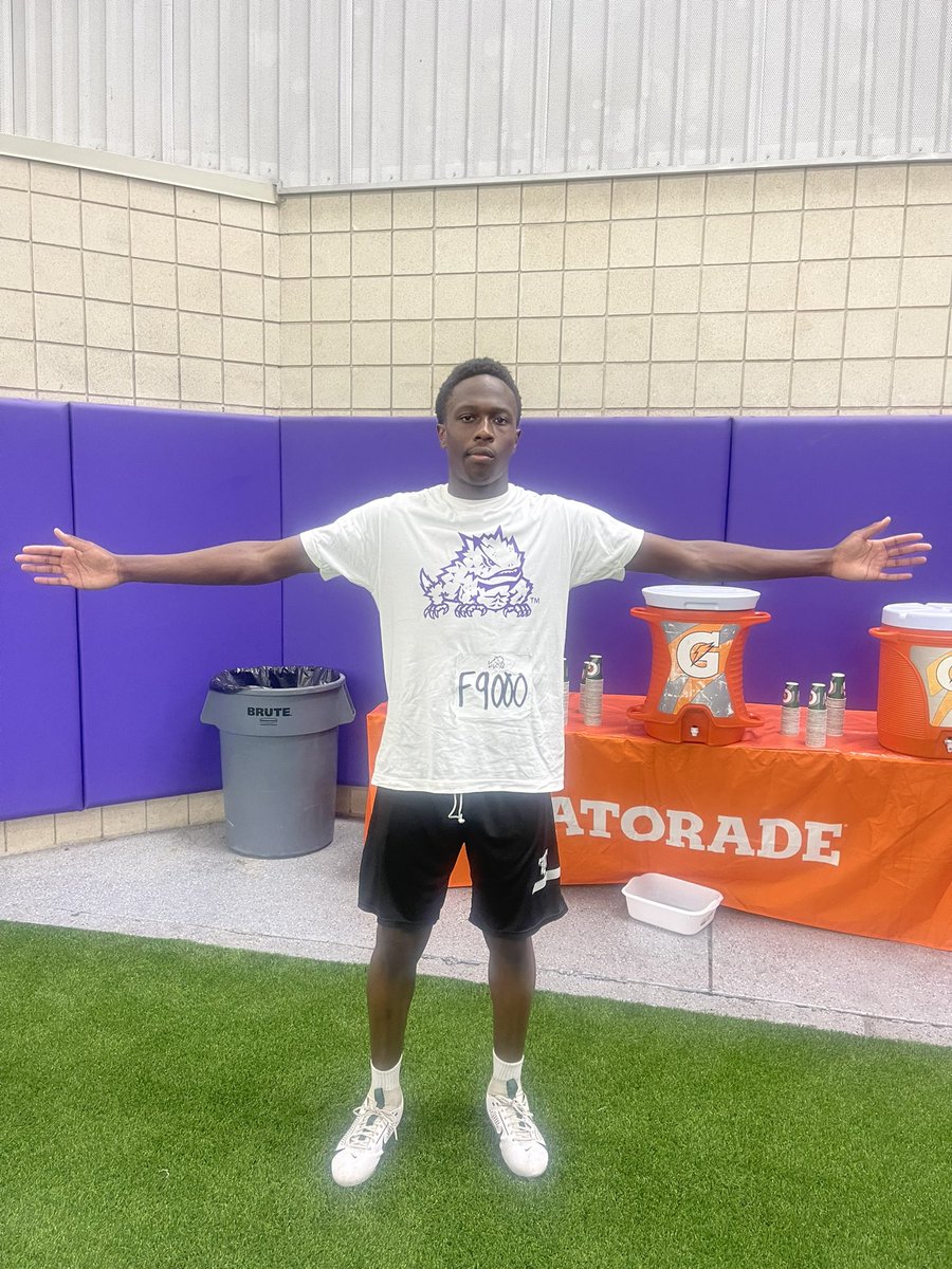 Elijah Afenkhena (@elijah_a14) on Twitter photo About to put in work at <a href="/TCUFootball/">TCU Football</a> camp! My measurements this afternoon were 6’4, 195 lbs. <a href="/officialflow32/">Earven Flowers</a> <a href="/JClarkHFB247/">Jeremy Clark</a> About to put in work at <a href="/TCUFootball/">TCU Football</a> camp! My measurements this afternoon were 6’4, 195 lbs. <a href="/officialflow32/">Earven Flowers</a> <a href="/JClarkHFB247/">Jeremy Clark</a>