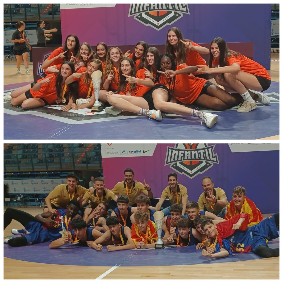 📸 CAMPEONES DE ESPAÑA‼️

🏆 #FEBInfantilF2025 👉 Valencia Basket
🏆 #FEBInfantilM2025 👉 Barça 

#FEBInfantil2025 #SomosEquipo #Cantera