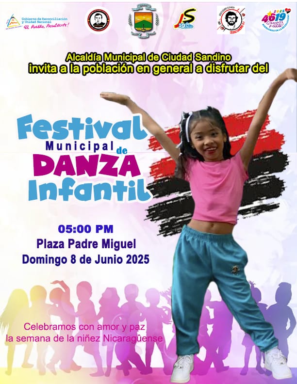 #Nicaragua|ALCISA invita a toda la niñez d C. Sandinoal festival d danza Municipal #TropaSandinista #CiudadSandinoD2
<a href="/TE2021/">Tropa Sandinista</a> <a href="/Uva22/">𝑼𝒗𝒊𝒕𝒂</a> <a href="/LaUvita22/">Uvita (R)</a> <a href="/Joel190779/">Joel1979</a> <a href="/MembrenoRosales/">Julio Membreño Rosales</a> <a href="/LeninArostegui1/">Lenin Arostegui</a> <a href="/corpav_m/">Carnitas Sandinista ❤🖤❤🇳🇮</a> <a href="/collvermat/">colvert matamoros 🇳🇮</a> <a href="/Mercedessolere1/">SolMer</a> <a href="/CarlosEmilioDH/">Carlos Emilio Lopez</a> <a href="/EdwinSuarezGato/">Edwin Suárez (El Gato Sandinista)</a> <a href="/xocamro/">Xochilth Ocampo</a> <a href="/Nica2019/">Christian</a>