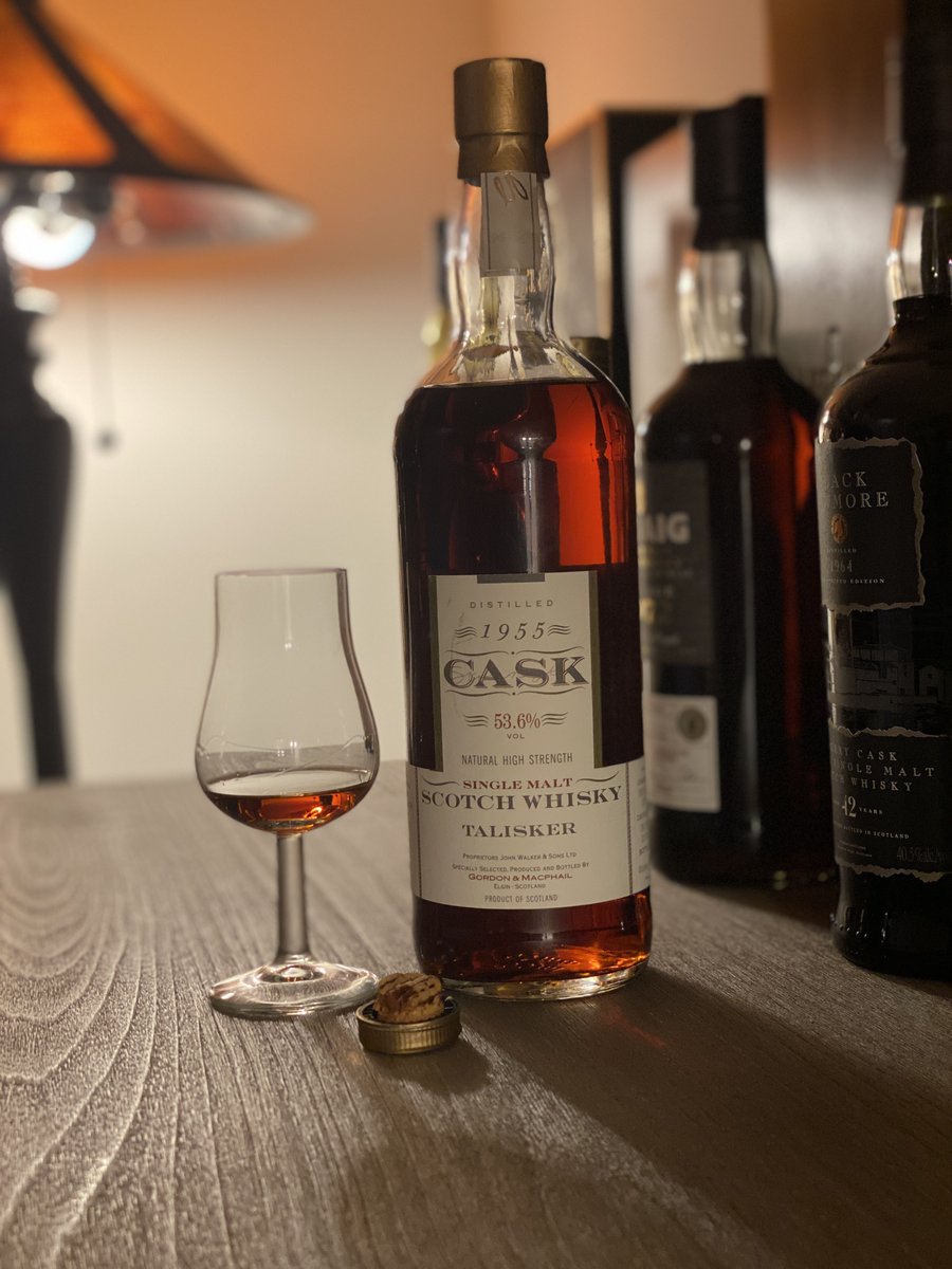 65th birthday whisky. Distilled 70 years ago. (Five years before I was born.) A 1955 Talisker, bottled by Gordon &amp; MacPhail, in 1993, at 53.6% ABV. A stunning expression of Talisker and worthy of this special occasion. Cheers friends!