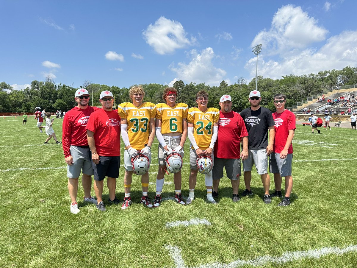These three were a force at the KEMFA 8 man all star game today. Nicely done Carter, Lane, and Trent! #frankfortfootball