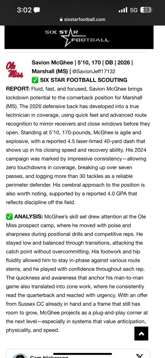 Thank you for the write up <a href="/sixstarfootball/">Six Star Football | PLUS+</a>