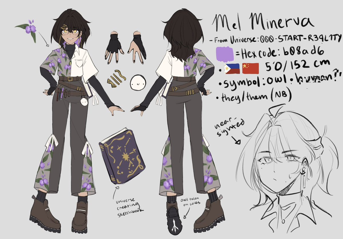 thedaily_maxYT's tweet image. 💜🖋️~ Here’s my ref!
Credit: me lol
#MelMinerva #mellustration