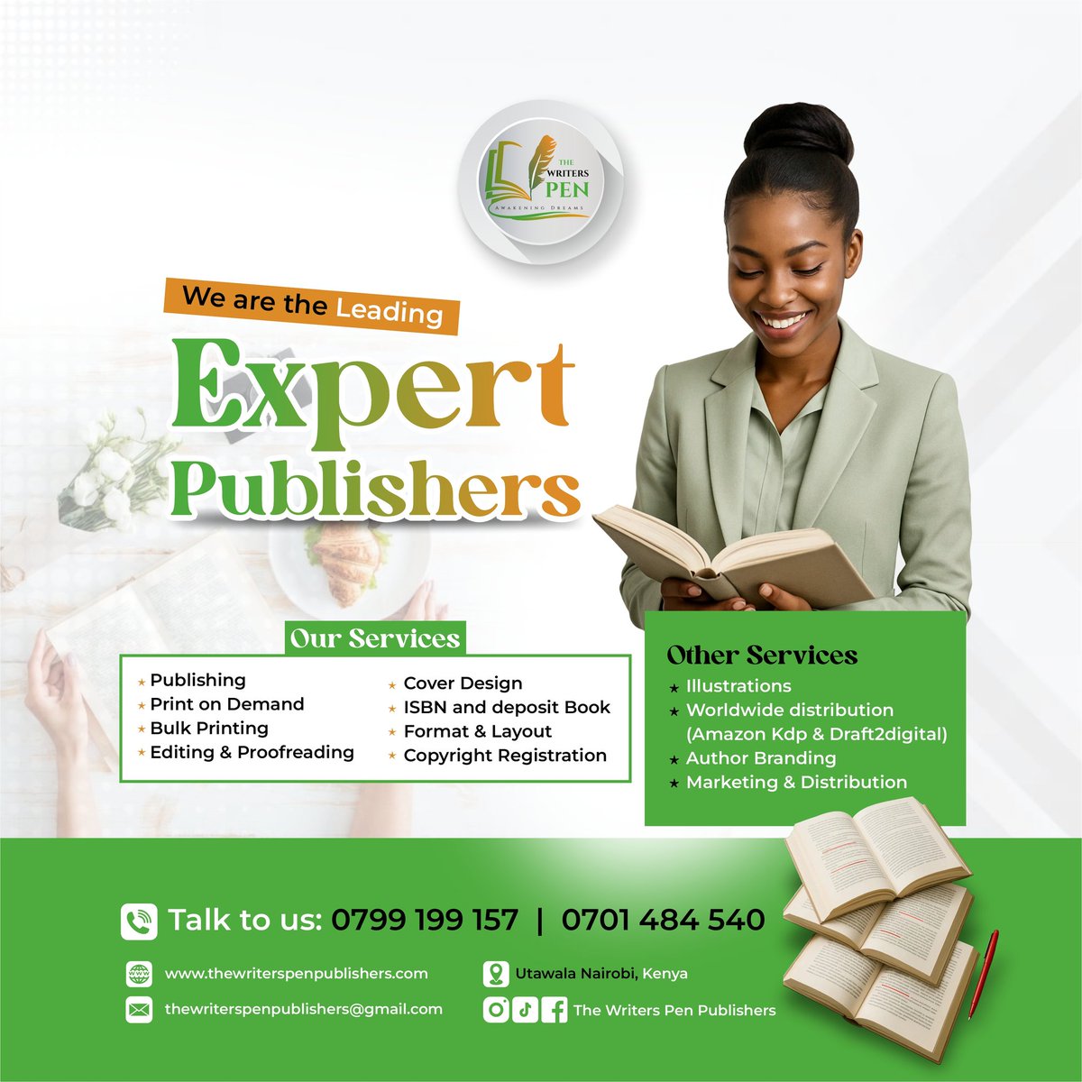 thewriterspenke's tweet photo. Ready to publish your book? Let us handle EVERYTHING so you can focus on writing!

Editing, cover design, formatting, marketing &amp; more!

📞 0799 199 157 | 🌐 https://t.co/MNXrEA7cfs

#SelfPublishing #AuthorServices #BookPublishing #KenyaAuthors #WritingCommunity #PublishYourBook https://t.co/C1s1LMlq1O
