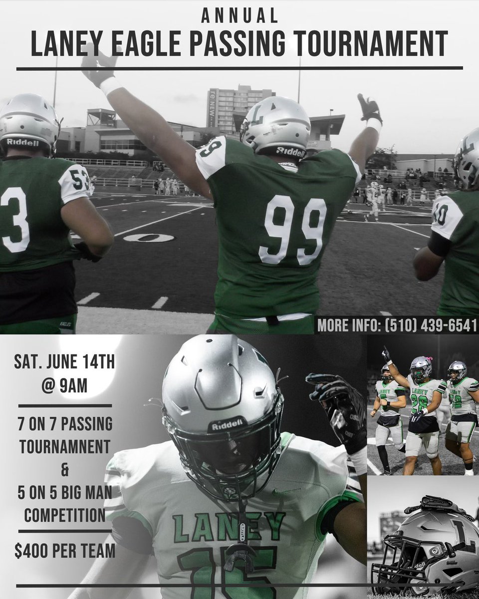 Chris Paratore (@coachparatore) on Twitter photo 1 Week away from our Passing Tournament 🔥😎🦅
<a href="/LaneyCollegeFB/">Laney College Football</a> #wingswide #talonsout #collegefootball #passingtournament #jucofootball #JUCOPRODUCT 1 Week away from our Passing Tournament 🔥😎🦅
<a href="/LaneyCollegeFB/">Laney College Football</a> #wingswide #talonsout #collegefootball #passingtournament #jucofootball #JUCOPRODUCT