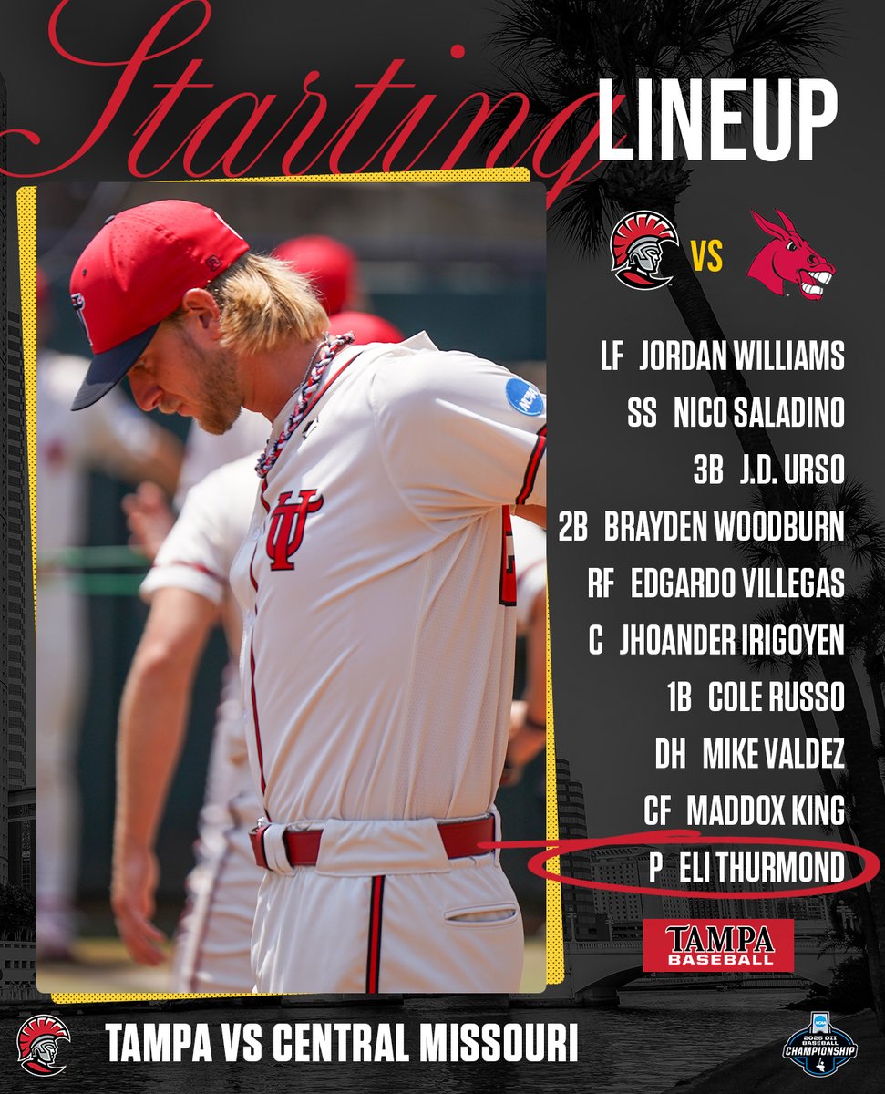 Tampa Spartans (@tampaspartans) on Twitter photo 2025 season comes down to 1️⃣ game.🤟 <a href="/NCAADII/">NCAA Division II</a> national championship between Tampa and Central Missouri set to begin at 4:20. Watch via NCAA.com. Live stats at TampaStats.com.
#TampaBaseball⚾️ #StandAsOne🛡️ 2025 season comes down to 1️⃣ game.🤟 <a href="/NCAADII/">NCAA Division II</a> national championship between Tampa and Central Missouri set to begin at 4:20. Watch via NCAA.com. Live stats at TampaStats.com.
#TampaBaseball⚾️ #StandAsOne🛡️