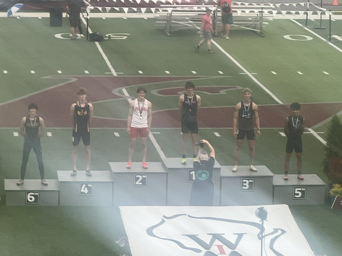 Rece is back on the podium…finishing 3rd in the 300m Hurdles!!!