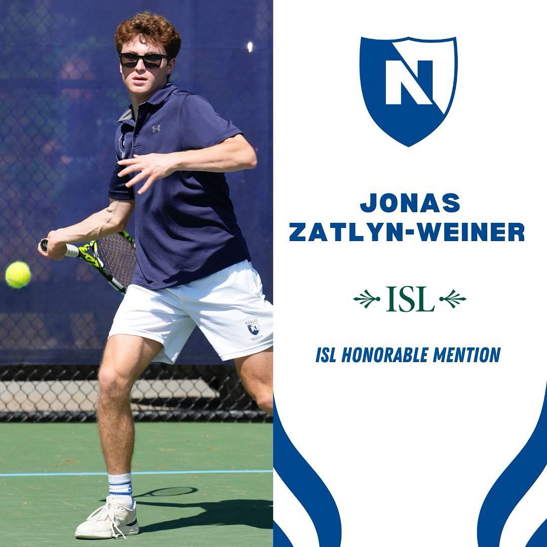 NoblesAthletics: Congratulations to Jonas!!! Boys Varsity Tennis - ISL Honorable Mention 🐾#NoblesAthletics