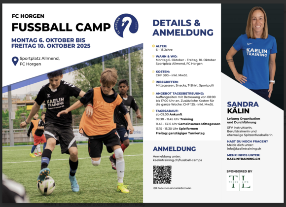 FC Horgen Fussball Camp vom 6. bis 10. Oktober 2025 dlvr.it/TLDV6Q