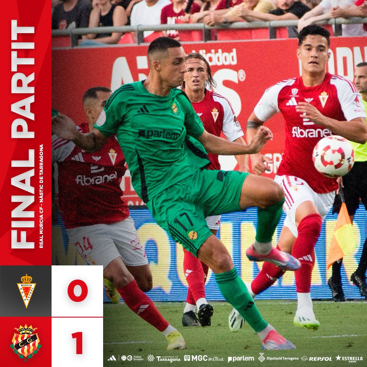 FINAAAALLL‼️
ESTEM A LA FINAL DEL PLAY-OFF‼️

|0-1| #nasticlive
#MurciaNàstic