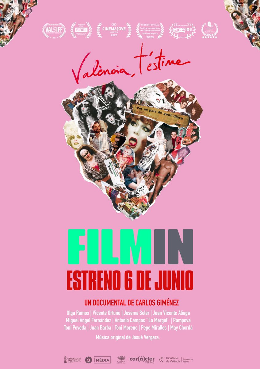 Ayer se estrenó en <a href="/Filmin/">Filmin</a> el documental #ValènciaTEstime de Carlos Giménez.

Hoy hace un año que la estrenamos en cines y estamos muy contentos con el resultado que obtuvimos.