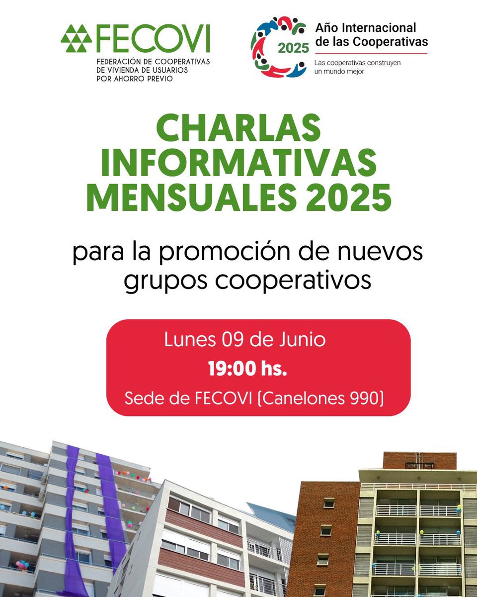 CHARLAS PARA NUEVOS GRUPOS COOPERATIVOS JUNIO

🗓️ Lunes 09/06

📍Canelones 990