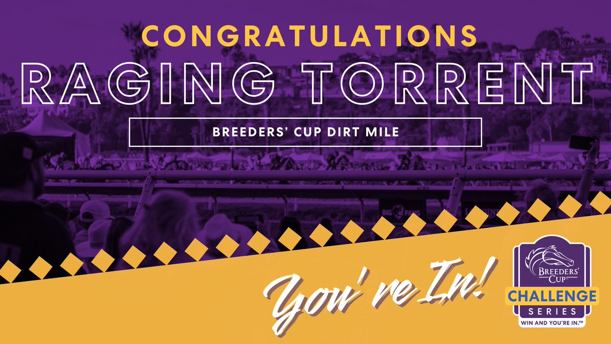 Congrats to the #WinAndYoureIn Hill 'N' Dale Metropolitan Champ, Raging Torrent! He is IN the #BreedersCup Dirt Mile! #BC25