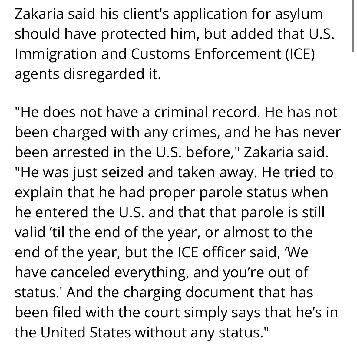 Despicable action by ICE to go after an Afghan who protected our troops—a guy who entered the country legally, who had an application for asylum pending, and who hadn’t gotten into any trouble.

If ICE doesn’t want people to be outraged, they need to stop doing outrageous things.