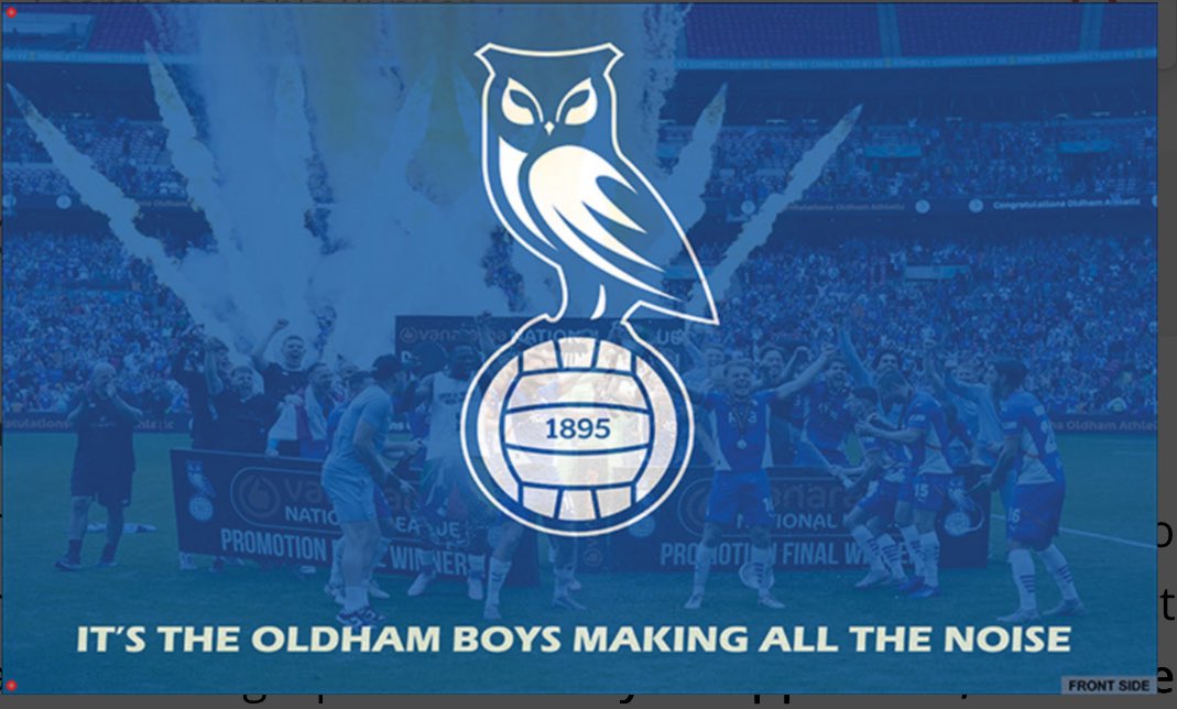 pgreen83's tweet image. As promised, Playoff Winners Car Flags and Flag ordered. This is from my original supplier. Below is the approved design. I will post pictures of items when they arrive. If anyone would like one let me know so I know the amount to order #OAFC
