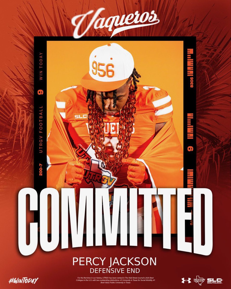 PERCY JACKSON🔟 (@p_jackxon10) on Twitter photo First I wanna give Thanks to God AGTG… And I want to thank all of my family for helping me through out this process and all of the college coaches who was recruiting me… AFTER ALL I WILL BE COMMITTING TO THE UNIVERSITY OF RIO GRANDE VALLEY… GO VAQS 323 TO THE 956 <a href="/COACH__LOCK/">James Lockhart IV</a> First I wanna give Thanks to God AGTG… And I want to thank all of my family for helping me through out this process and all of the college coaches who was recruiting me… AFTER ALL I WILL BE COMMITTING TO THE UNIVERSITY OF RIO GRANDE VALLEY… GO VAQS 323 TO THE 956 <a href="/COACH__LOCK/">James Lockhart IV</a>