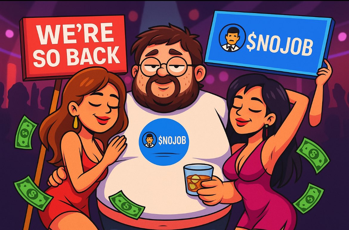 When you got no job, but you’re up 10x and buying the dip at the club 💸🍾 $NOJOB #cryptotwitter #degen #rich