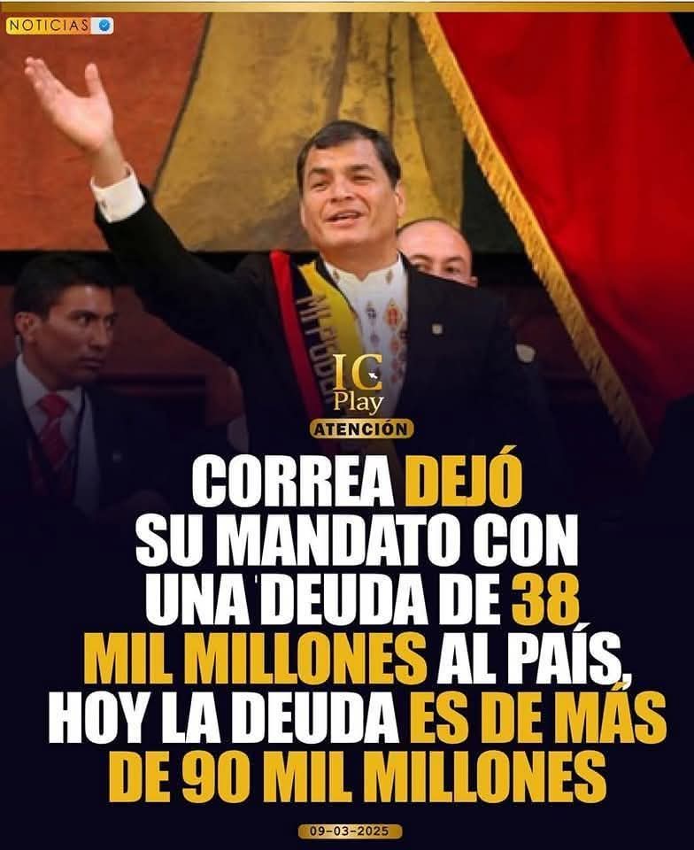 Rafael Correa

Deuda : 38 MIL Millones 
Obras : 8000 

Moreno, Lasso y Noboa 

Deuda : 90 MIL Millones 
Obras : 2 (Poste y Puente pequeño) 

Socialismo = Eficiencia 
Neoliberalismo = Inoperancia
