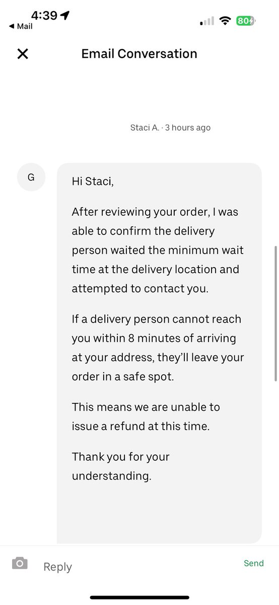 CapsDiva's tweet photo. @Katrina85188464 @UberEats This just happened to me as well.  My grocery order wasn’t delivered and @Uber_Support and @ubereats refused to refund me.  I was in constant communication with the delivery driver.  They’re stealing from customers. https://t.co/xIrxlls5Ka