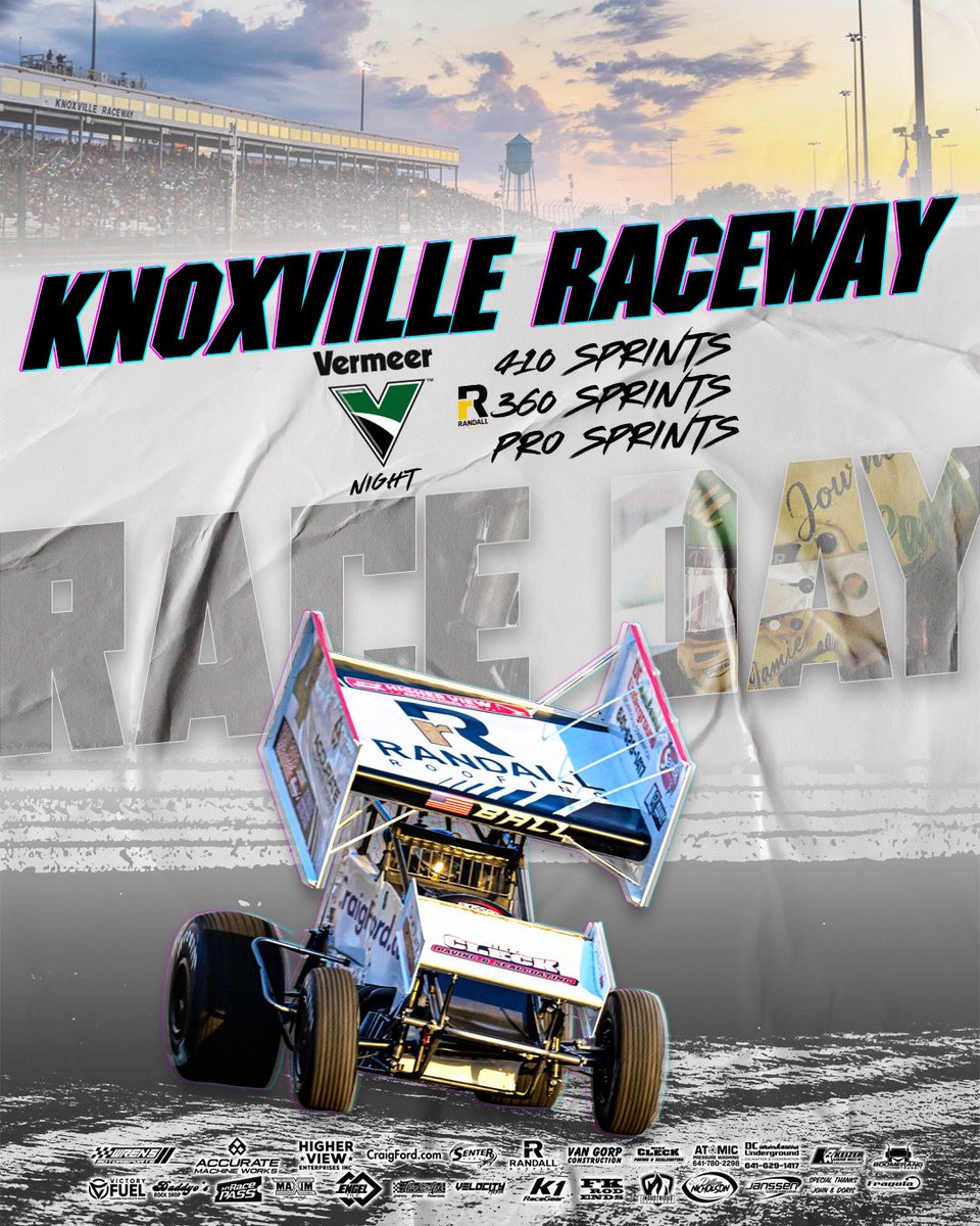 Jamie Ball (@jamieball4w) on Twitter photo RACEDAY
π<a href="/knoxvilleraces/">Knoxville Raceway</a> on <a href="/dirtvision/">DIRTVision</a>
π <a href="/vermeer/">Vermeer</a> Night
π Tonight!
Itβs RACE DAY at Knoxville Raceway for Vermeer Night! Always a big night at the Sprint Car Capital of the World and weβre ready to go.
We are back to doing double duty! RACEDAY
π<a href="/knoxvilleraces/">Knoxville Raceway</a> on <a href="/dirtvision/">DIRTVision</a>
π <a href="/vermeer/">Vermeer</a> Night
π Tonight!
Itβs RACE DAY at Knoxville Raceway for Vermeer Night! Always a big night at the Sprint Car Capital of the World and weβre ready to go.
We are back to doing double duty!
