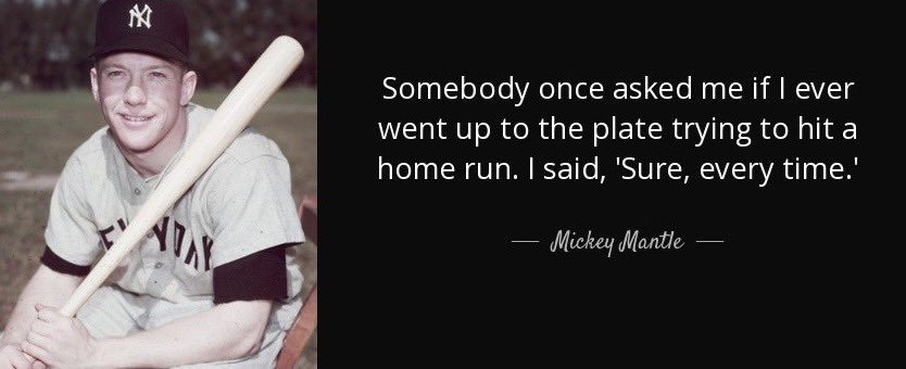 Singles aren’t as fun. 👎🏼

Be like Mickey, kids.

Hit dingers. 💣💣
