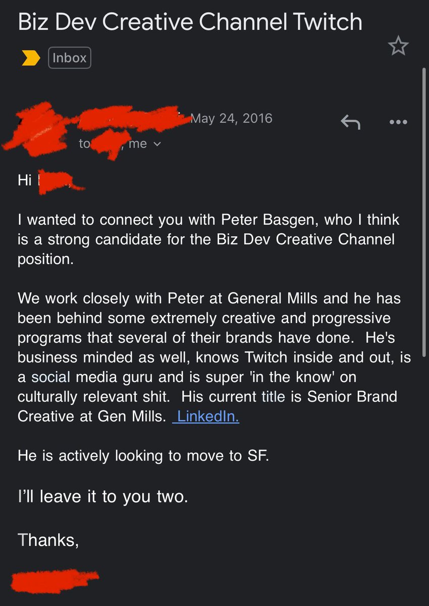 Things changed a lot, real quick after this email.