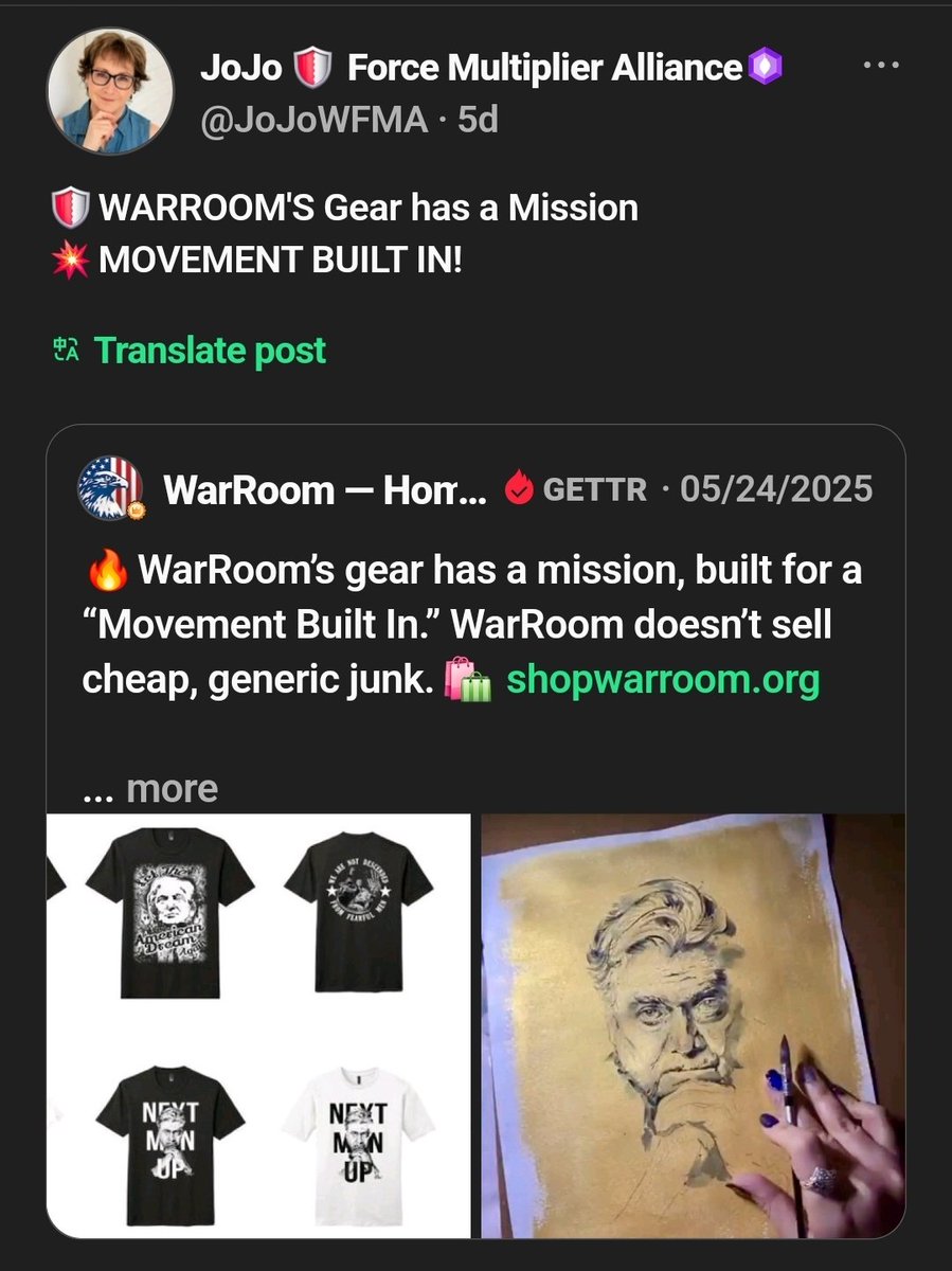 🛡WARROOM'S Gear has a Mission
💥MOVEMENT BUILT IN!
gettr.com/post/p3ldwqt00…