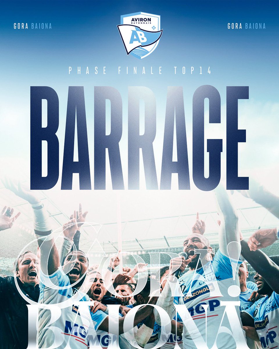 𝗜𝗟𝗦 𝗟’𝗢𝗡𝗧 𝗙𝗔𝗔𝗔𝗔𝗔𝗔𝗜𝗧 🤩

Nos Bayonnais se qualifient pour la première fois de leur histoire en barrage de Top14 🩵🤍

#rugby #Top14