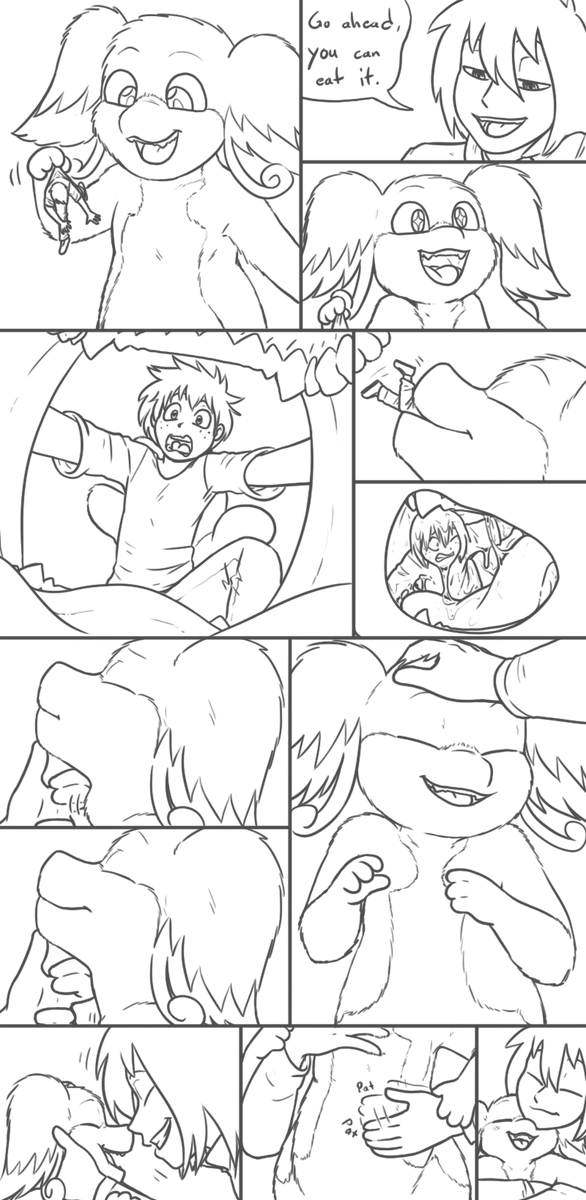 Giving my Audino a little on the route snack! That just happens to be <a href="/KazSnack/">KazSnack</a> 
#vore #comic #Pokemon