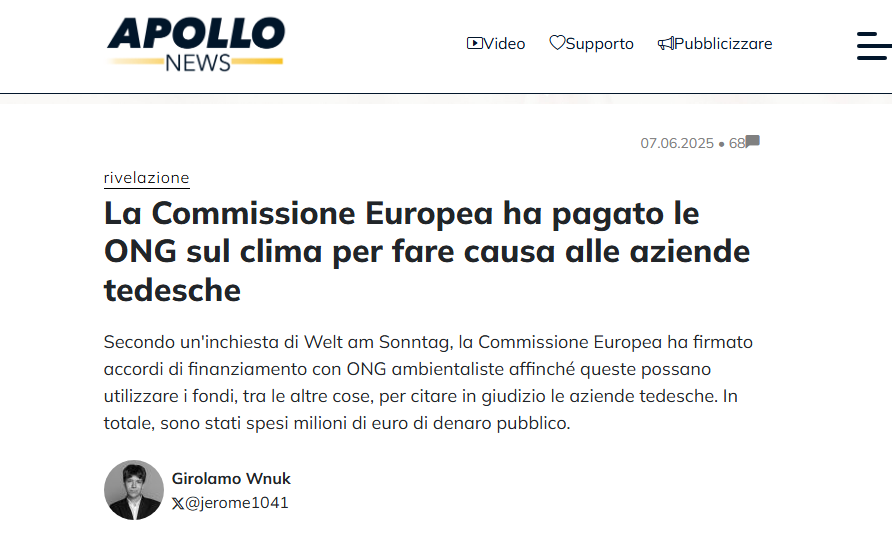 Questa mi mancava...e sicuramente in #italia ancora deve arrivare la notizia.  E' ovviamente tutta colpa del cambiamento climatico 😂😂

apollo--news-net.translate.goog/eu-kommission-…