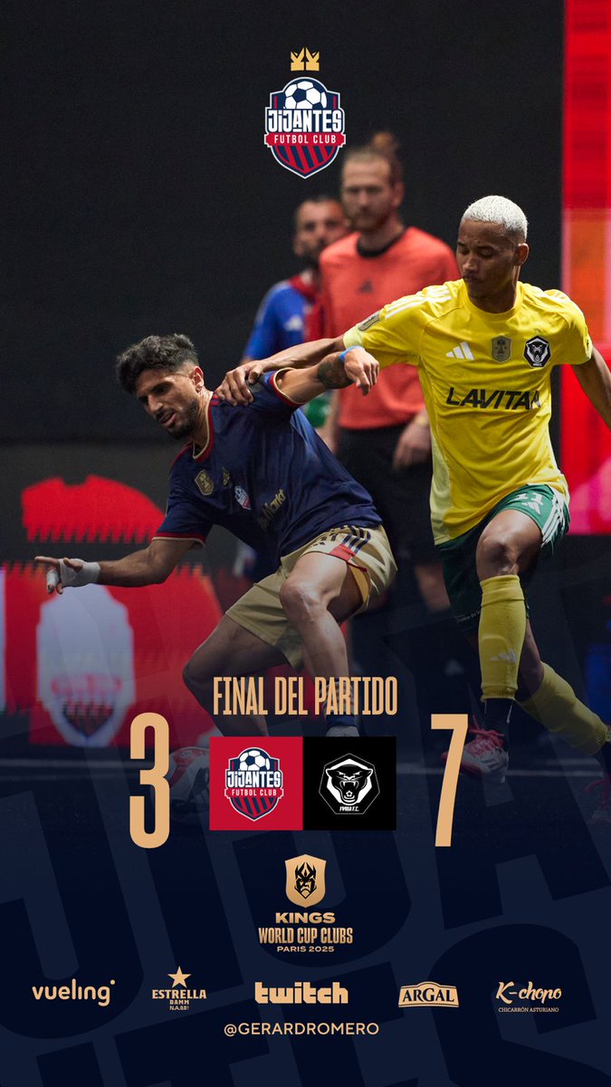 🔴Derrota en París

🔵JFC 3 - 7 FUR

Perdimos contra los favoritos. Nos vamos al Last Chance el lunes contra <a href="/Gear7FC/">Gear 7 FC</a> de Pol Font.

Confien! Última oportunidad!

#jijantesfc

🔗 twitch.tv/gerardromero