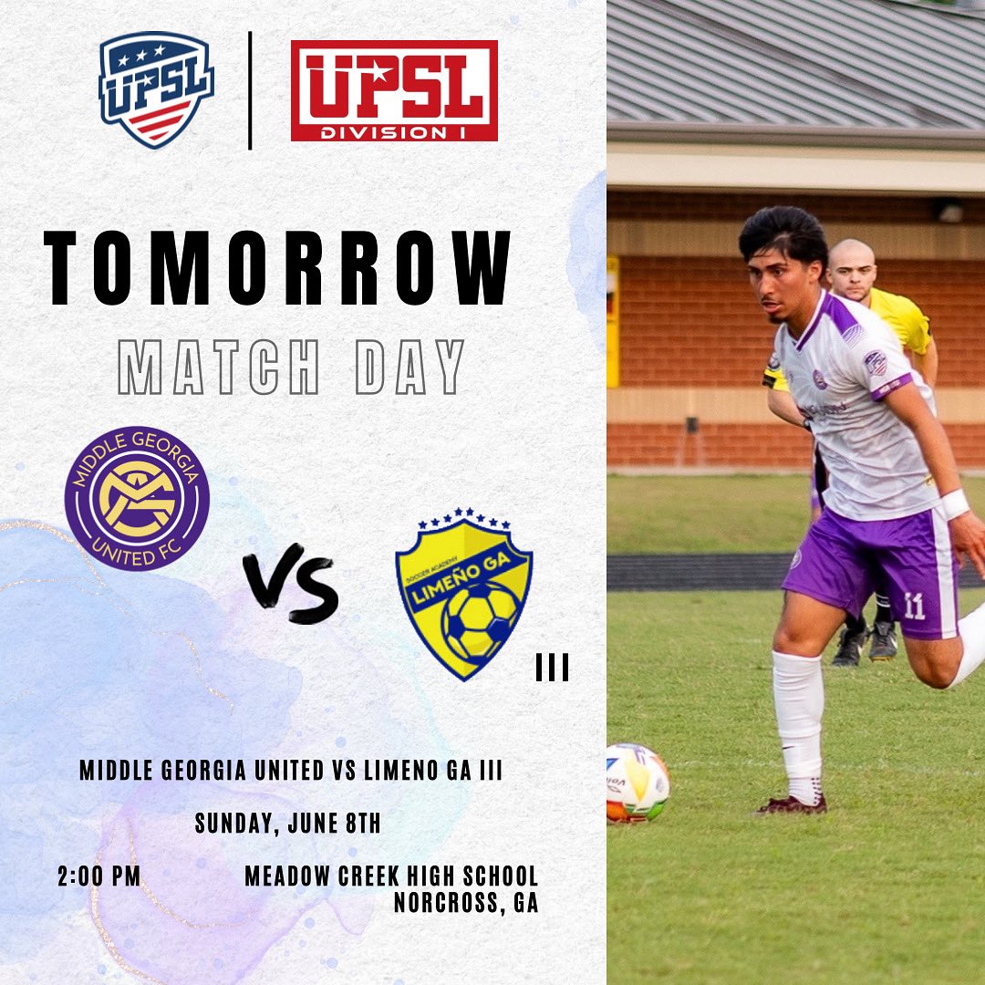 From I16 ➡️ I75 ➡️ I675 ➡️ I285 for match week10! Middle Georgia United takes on Limeño III over in Norcross, Ga! 

This will mark the closing game of the regular season as MGA is looking to take home 3 points to finish strong in the table of the campaign. 

#unitedwestand