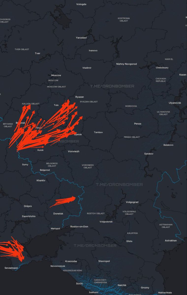 Ukrania ha lanzado esta noche un ataque masivo con drones hacia varias regiones rusas.