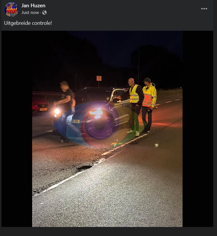 Videre10's tweet image. Opruier Jan H. staat met wat maatjes bij Ter Apel een illegale grenscontrole te houden.
@POL_Groningen @Politie