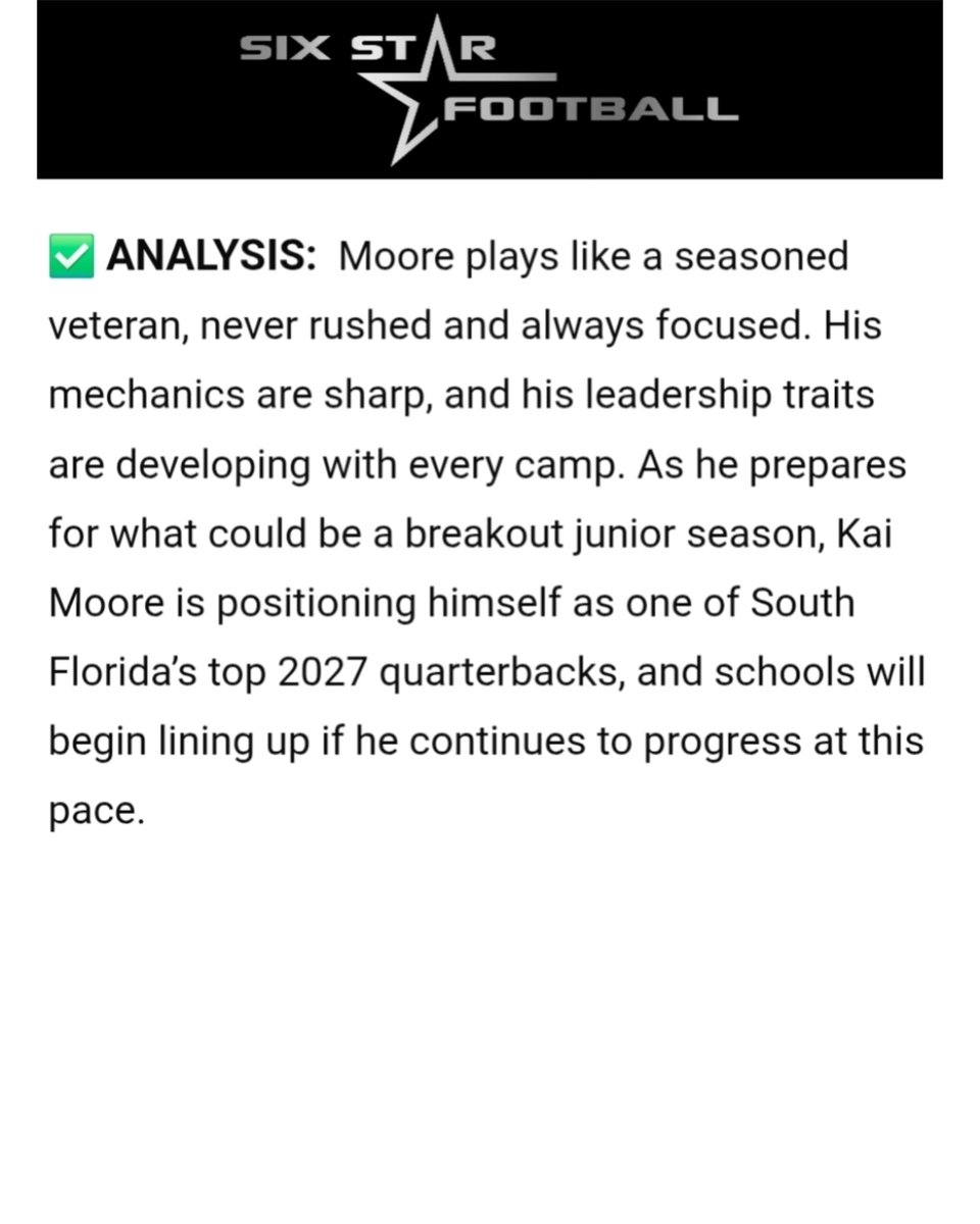 Kai Moore (@_showtimek7) on Twitter photo Here's the write-up. Sign up to <a href="/sixstarfootball/">Six Star Football | PLUS+</a> to read more.
* Thanks to those who liked and commented on the first time I shared this post. Had to a correction * Here's the write-up. Sign up to <a href="/sixstarfootball/">Six Star Football | PLUS+</a> to read more.
* Thanks to those who liked and commented on the first time I shared this post. Had to a correction *