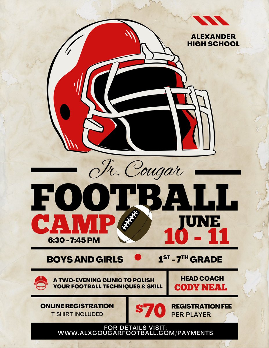 Youth camp this week! Please retweet to help spread the word! 

🐾🅰️🏈