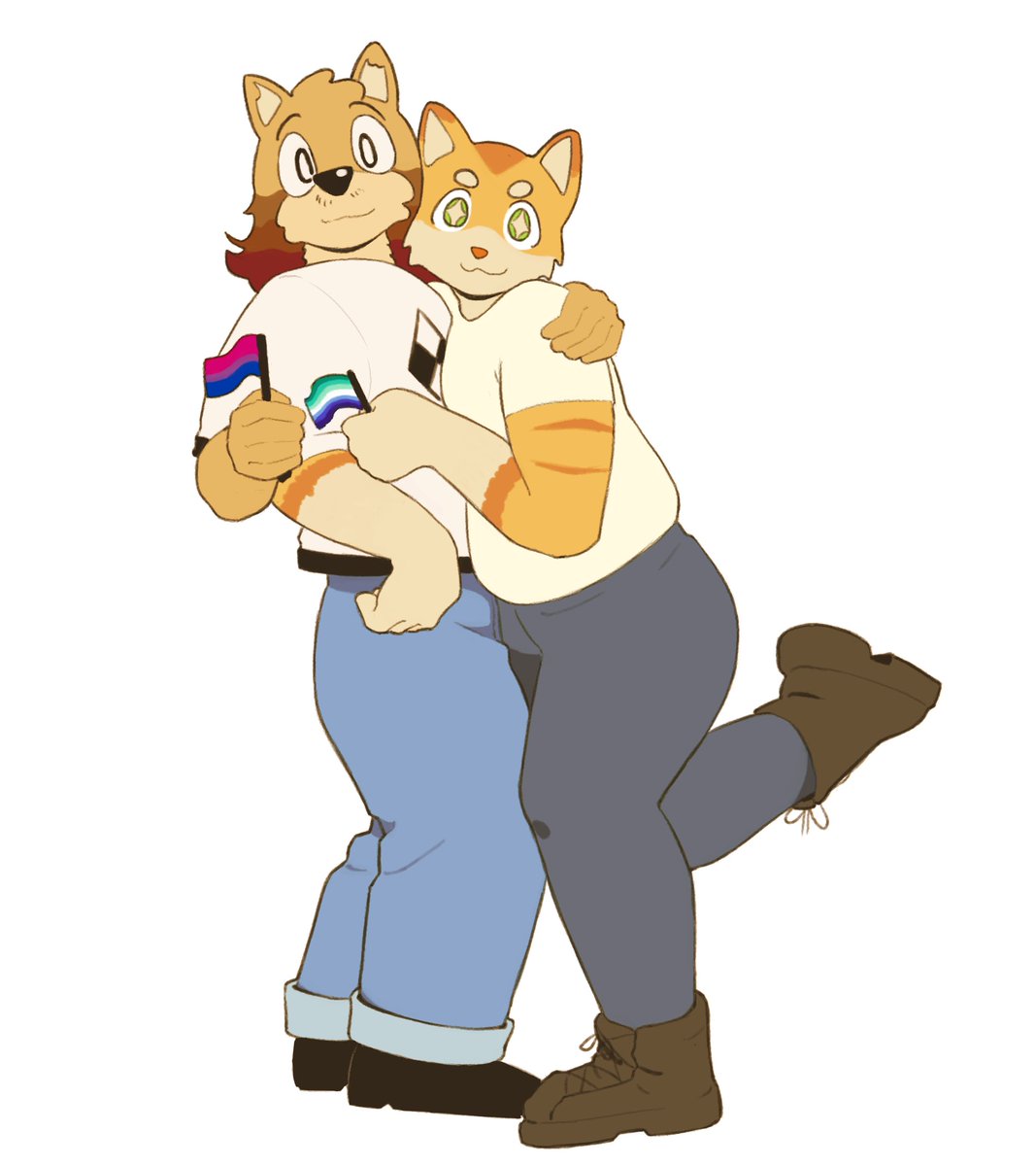 happy pride to everyone. especially my beautiful boyfriend. 

[art by <a href="/ROSEANN_FDPROP/">Rosieanna🌹🐉 (COMMISSIONS OPEN)</a>, thank u rosie :)]