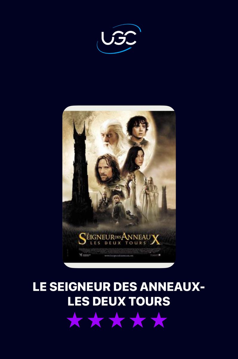 sakels's tweet image. Je viens de noter le film LE SEIGNEUR DES ANNEAUX- LES DEUX TOURS avec une note de 5 étoiles. Tu peux en savoir plus sur le film ici : ugc.fr/film_4809.html