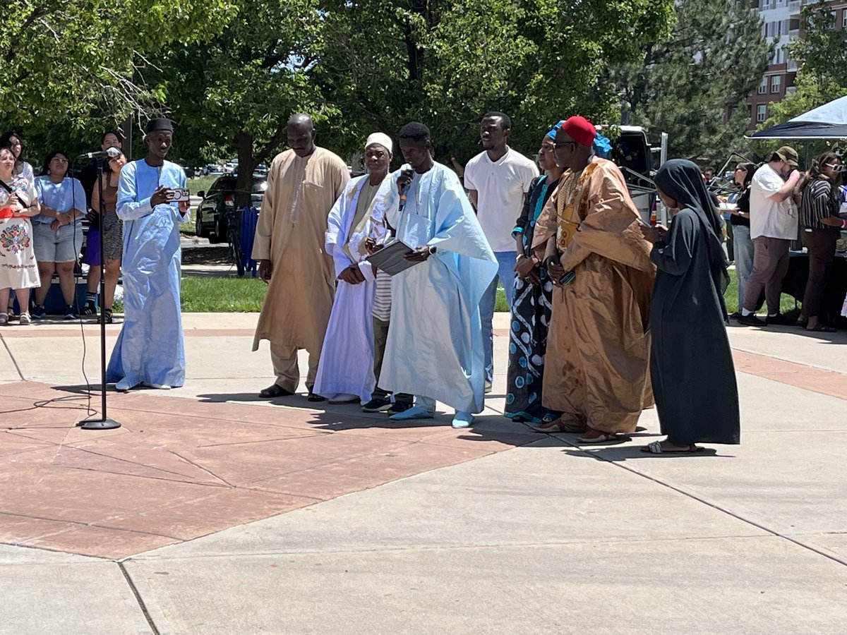 Today ⁦<a href="/COPApower/">Colorado People's Alliance</a>⁩ annual People Party honors Nourou Tall (speaking re forced unpaid labor as youth). Honored for courageous leadership &amp;visionary work on behalf of immigrant communities