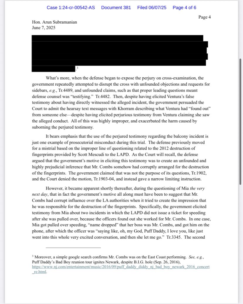 lovexistwithin's tweet image. Breaking News: Sean Combs’ legal team has filed a motion for a mistrial due to perjury, citing that the government was aware—or should have been aware—of the perjury committed by Cassie Ventura and Bryanna Bongolan.

#DiddyTrial
