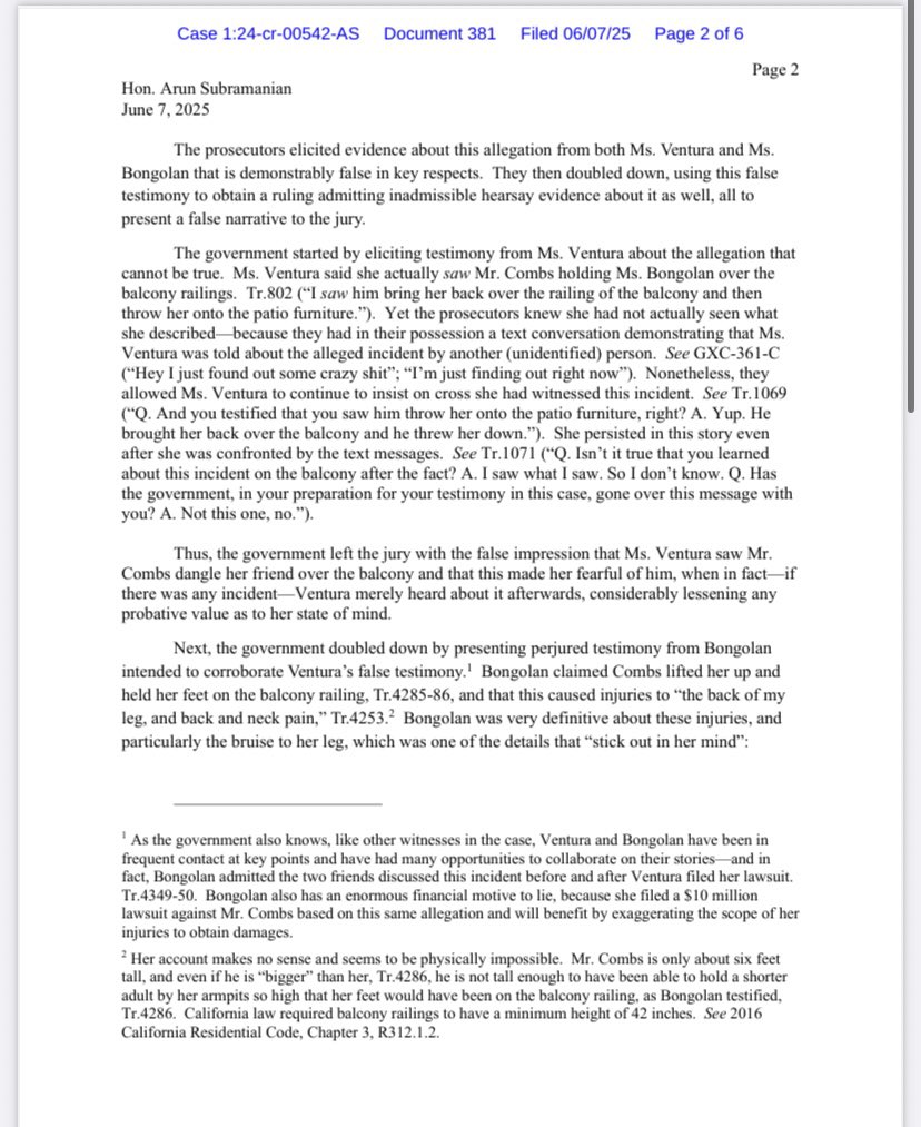 lovexistwithin's tweet image. Breaking News: Sean Combs’ legal team has filed a motion for a mistrial due to perjury, citing that the government was aware—or should have been aware—of the perjury committed by Cassie Ventura and Bryanna Bongolan.

#DiddyTrial