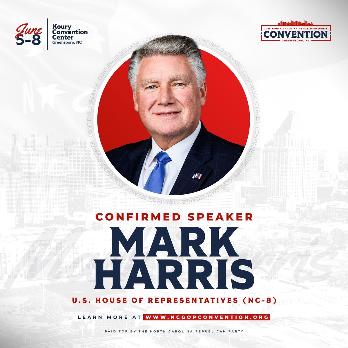 MarkHarrisNC8's tweet image. I look forward to speaking at the Sunday morning NCGOP Prayer Breakfast!