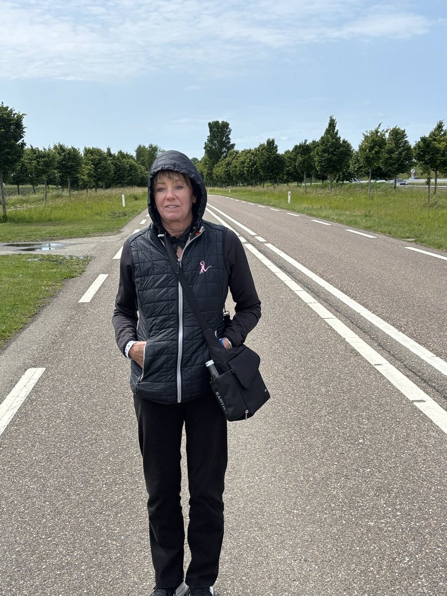Standing on #TheCauseway #OpVitality #Scheldt with Walcheren Island in the background. Heather’s father was fighting in D Company Calgary Highlanders. Against all the odds he and the men of B Coy made it across (and came back again when the German counter attack threw them back!)