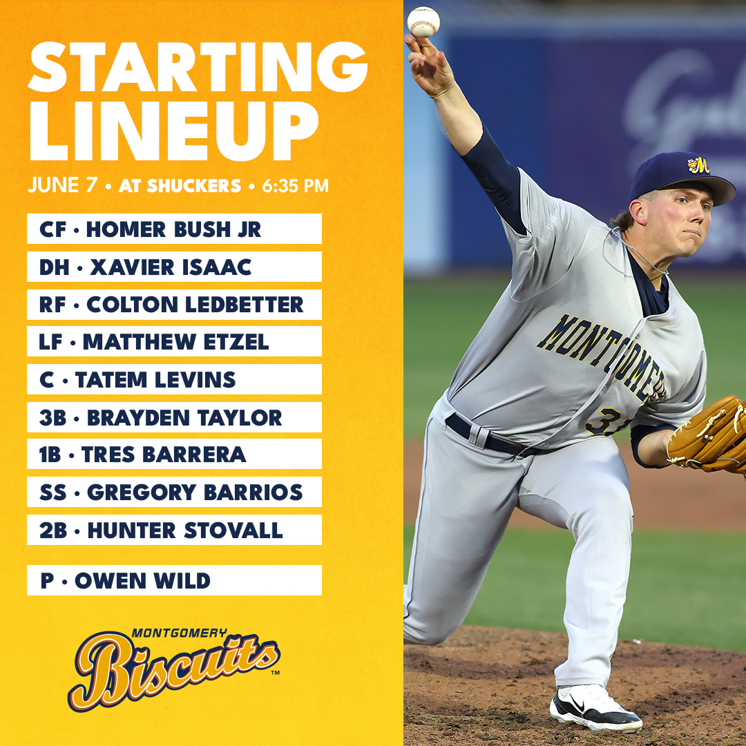 Buckle up for a Wild Saturday! #ButterUp🧈

🆚 Biloxi Shuckers
📍 Keesler Federal Park
⏰ 6:05 PM CT
📻 rb.gy/zy4sqy 
📺 tinyurl.com/27ws7ps7 (home audio only)