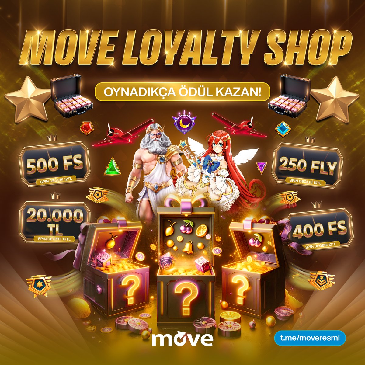 MOVE+ LOYALTY SHOP

Birbirinden Farklı Yüzlerce Bonus ve Nakit Ödül Sizi Bekliyor! 🎉

Oynadıkça Kazandığınız Coinlerle, Avantajlı MOVE SHOP Mağazamızdan Dilediğiniz Ödülü Alabilirsiniz‼️

Seviye Atladıkça Ödül Miktarın Artsın. Oynadıkça Daha Fazla Kazanç Sağla! 💰