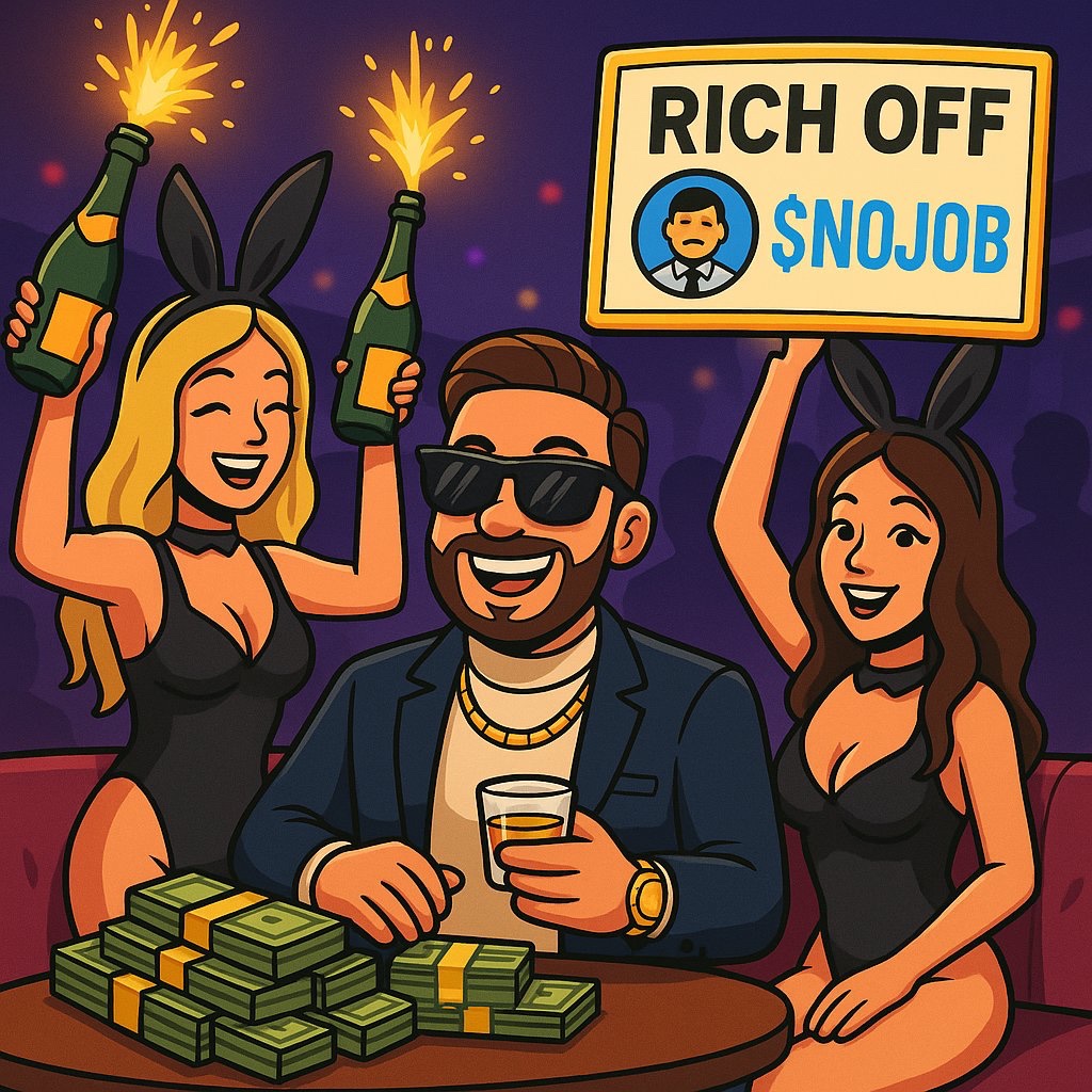 Quit the job, bought the dip, popped bottles. Made it out the mud with $NOJOB 💸🔥
We’re not just memeing… we’re mooning. 🚀 #RICHOFF $NOJOB
#MemeCoinSeason #CryptoTwitter #DeFiDegen #AltcoinGains #SolanaSummer #ETHGang #BinanceSmartChain #MoonMission #WAGMI #PepeSeason