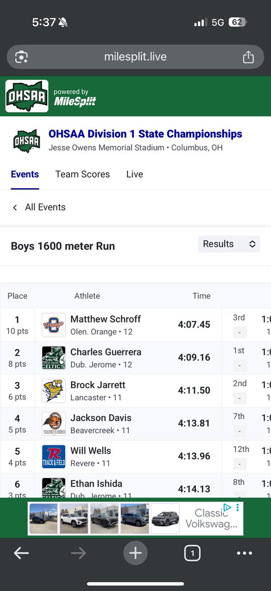 Brock Jarrett is 🥉 in the state in the 1600 m‼️ We are so proud of you!