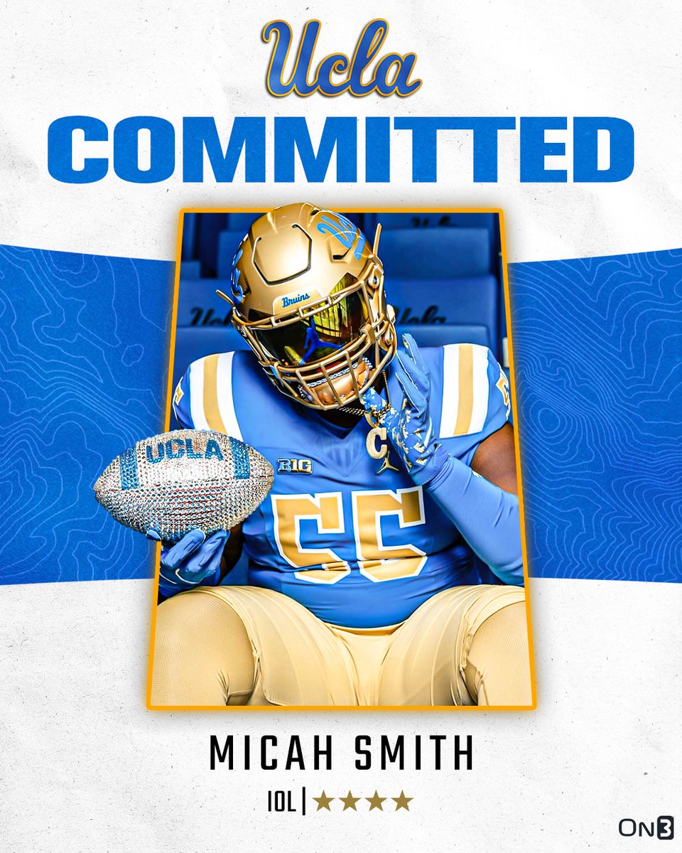 🚨BREAKING🚨 4-star IOL Micah Smith has committed to UCLA🐻

Read: on3.com/college/ucla-b…